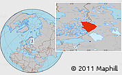 Gray Location Map of Pohjois-Karjala