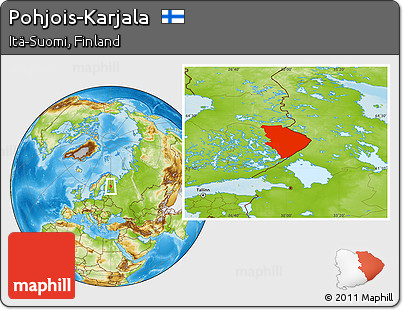 Physical Location Map of Pohjois-Karjala