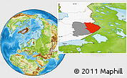 Physical Location Map of Pohjois-Karjala, highlighted country, highlighted parent region