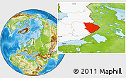 Physical Location Map of Pohjois-Karjala, highlighted country