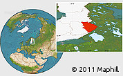 Satellite Location Map of Pohjois-Karjala, highlighted country