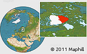 Satellite Location Map of Pohjois-Karjala, highlighted parent region