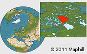 Satellite Location Map of Pohjois-Karjala