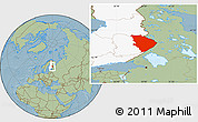 Savanna Style Location Map of Pohjois-Karjala, highlighted country, hill shading