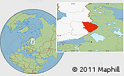 Savanna Style Location Map of Pohjois-Karjala, highlighted country