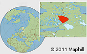 Savanna Style Location Map of Pohjois-Karjala