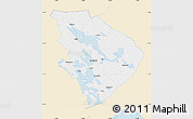Classic Style Map of Pohjois-Karjala, single color outside