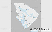 Gray Map of Pohjois-Karjala, single color outside
