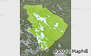 Physical Map of Pohjois-Karjala, darken, semi-desaturated