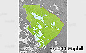 Physical Map of Pohjois-Karjala, desaturated