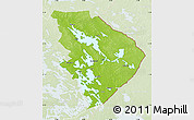 Physical Map of Pohjois-Karjala, lighten