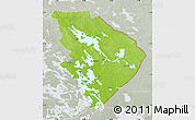 Physical Map of Pohjois-Karjala, lighten, semi-desaturated