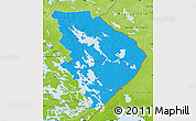 Political Map of Pohjois-Karjala, physical outside
