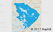 Political Map of Pohjois-Karjala, shaded relief outside