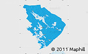 Political Map of Pohjois-Karjala, single color outside