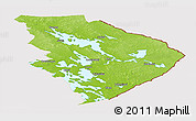 Physical Panoramic Map of Pohjois-Karjala, cropped outside