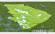Physical Panoramic Map of Pohjois-Karjala, darken