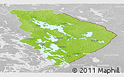Physical Panoramic Map of Pohjois-Karjala, lighten, desaturated