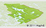 Physical Panoramic Map of Pohjois-Karjala, lighten