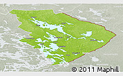 Physical Panoramic Map of Pohjois-Karjala, lighten, semi-desaturated