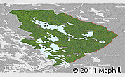 Satellite Panoramic Map of Pohjois-Karjala, lighten, desaturated