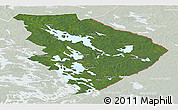 Satellite Panoramic Map of Pohjois-Karjala, lighten