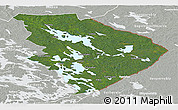 Satellite Panoramic Map of Pohjois-Karjala, lighten, semi-desaturated