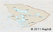 Shaded Relief Panoramic Map of Pohjois-Karjala, lighten