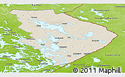 Shaded Relief Panoramic Map of Pohjois-Karjala, physical outside