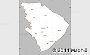 Gray Simple Map of Pohjois-Karjala, cropped outside