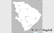 Gray Simple Map of Pohjois-Karjala, single color outside