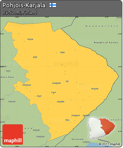 Savanna Style Simple Map of Pohjois-Karjala