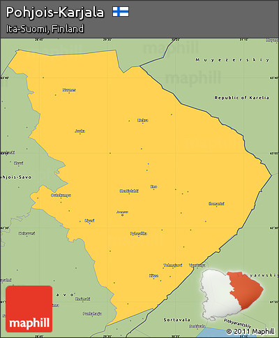 Savanna Style Simple Map of Pohjois-Karjala