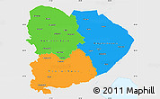 Political Simple Map of Itä-Suomi, single color outside