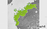 Physical 3D Map of Pohjanmaa, desaturated