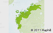 Physical 3D Map of Pohjanmaa, lighten