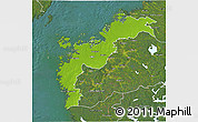 Physical 3D Map of Pohjanmaa, satellite outside