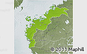 Physical 3D Map of Pohjanmaa, semi-desaturated