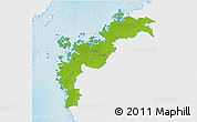 Physical 3D Map of Pohjanmaa, single color outside