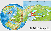 Physical Location Map of Pohjanmaa, within the entire country
