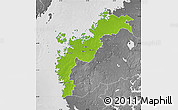 Physical Map of Pohjanmaa, desaturated