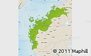 Physical Map of Pohjanmaa, shaded relief outside