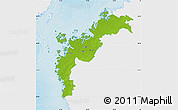 Physical Map of Pohjanmaa, single color outside
