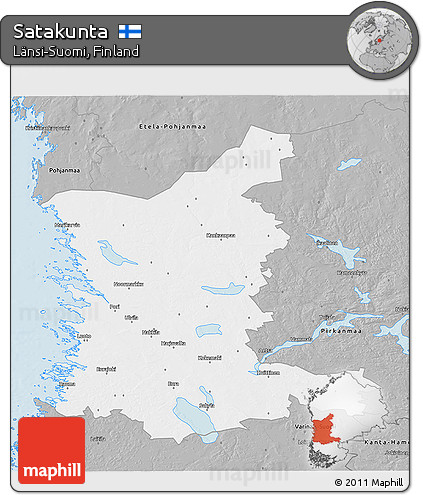 Gray 3D Map of Satakunta