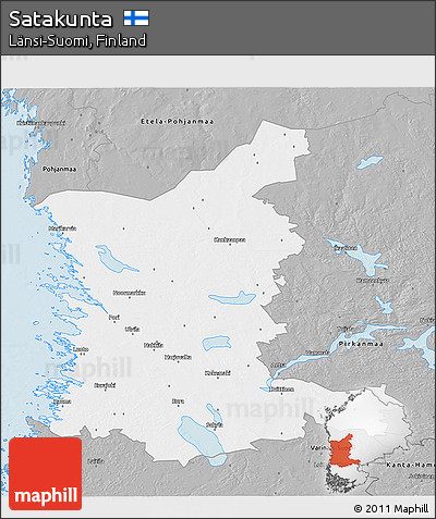 Gray 3D Map of Satakunta