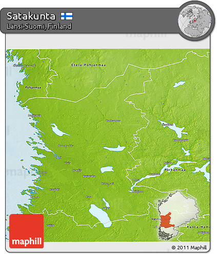 Physical 3D Map of Satakunta