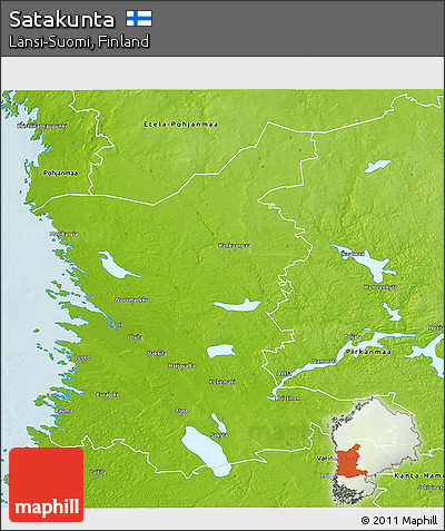 Physical 3D Map of Satakunta
