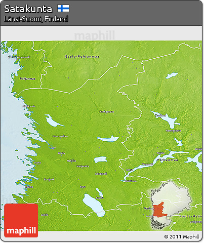 Physical 3D Map of Satakunta