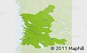 Physical 3D Map of Satakunta, lighten