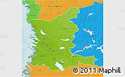 Physical 3D Map of Satakunta, political outside